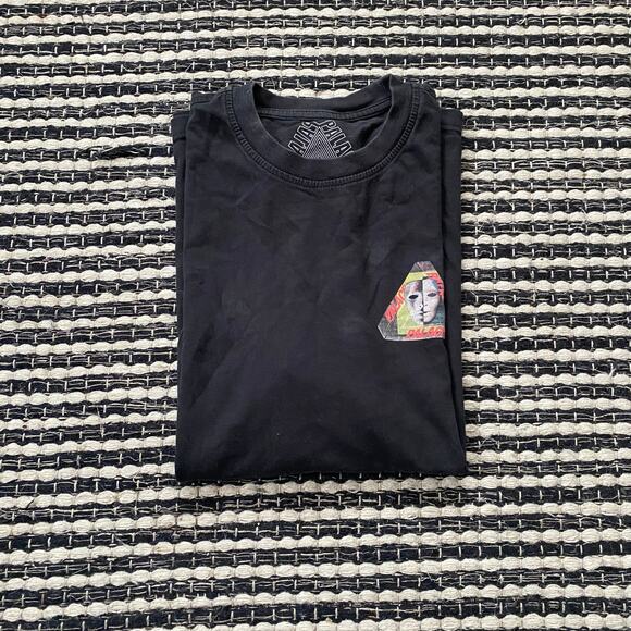 🌿Palace Mens Black Tri-Bury Face Graphic Skateboards Short Sleeve T-Shirt S - Picture 1 of 11
